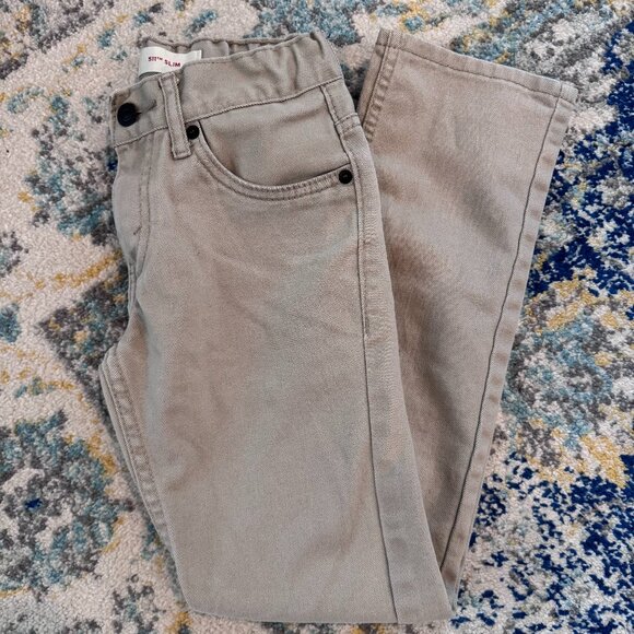 Levi’s Boys 511 Slim Fit Pants Khaki Tan Size 10 Regular W25 L25 School Pictures - Picture 1 of 8
